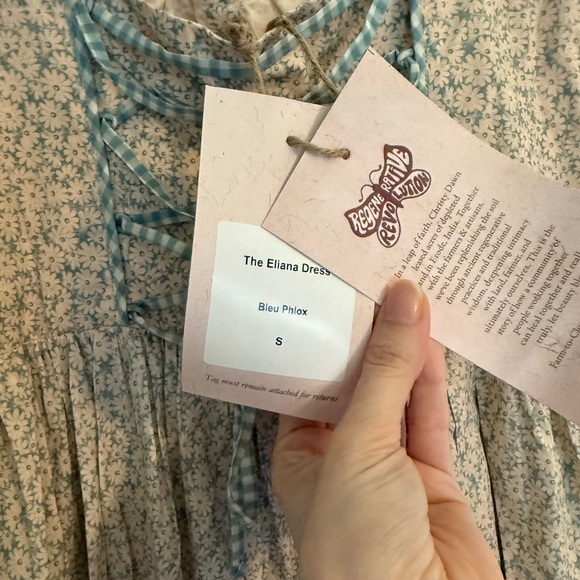 NWT Christy Dawn Bleu Phlox Sleeveless Maxi Dress with Ruffle Details Size Small - Picture 8 of 9